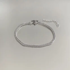 Double Link Curb Anklet | Silver -Prya Store IMG 9798