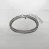 Double Link Curb Anklet | Silver