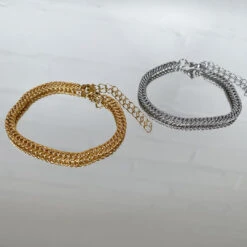 Double Link Curb Anklet | Silver -Prya Store IMG 9817 b8079394 30d2 4d51 a577 1c9d29d80196