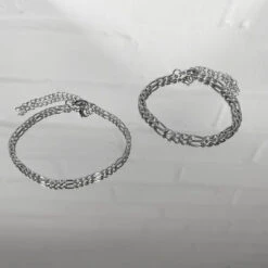 Figaro Chain Anklet Silver -Prya Store IMG 9871