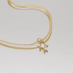 Imani Pendant Necklace -Prya Store ImaniNecklace Studio Gold Clear 02 PRYA