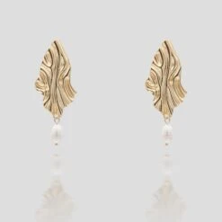 Inaya Textured Pearl Earrings
