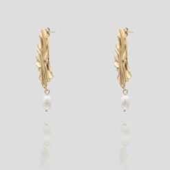 Inaya Textured Pearl Earrings -Prya Store InayaEarrings3 gold PRYA 1