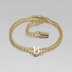 Dubai Initial Bracelet -Prya Store Initial bracelet B gold PRYA