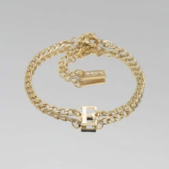 Dubai Initial Bracelet -Prya Store Initial bracelet E gold PRYA