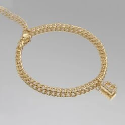 ICY Initial Anklet | Cuban -Prya Store Initial stone B gold PRYA