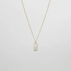 Janelle Opal Tablet Necklace -Prya Store JanelleOpalTabletNecklace