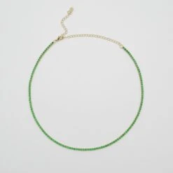 Kylie Tennis Necklace -Prya Store KylieTennisNecklace Emerald 3