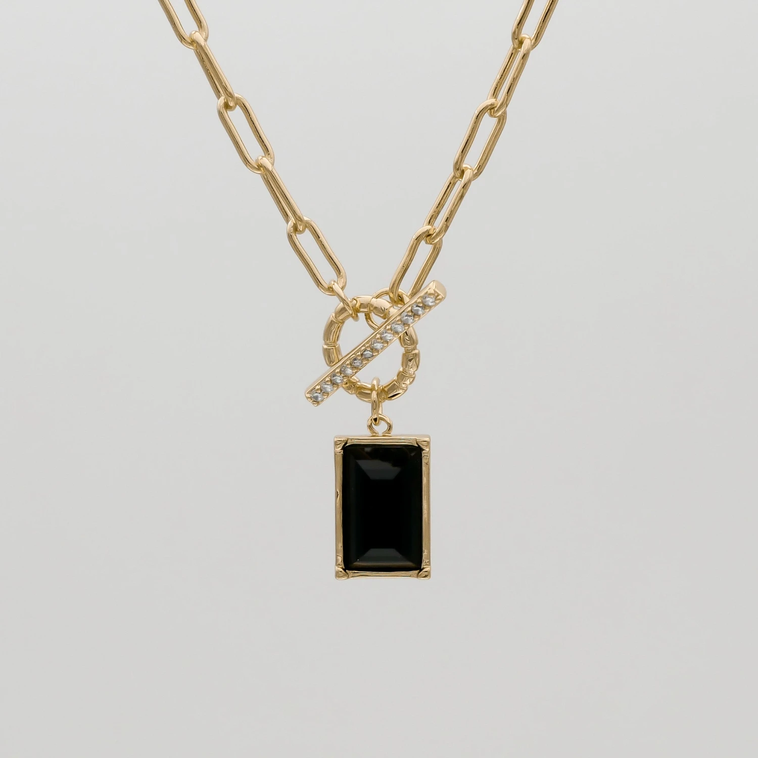 Kyra Onyx T-Bar Necklace 1 Kyra Onyx T-Bar Necklace