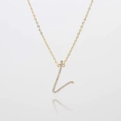 Sydney Initial Necklace -Prya Store L gold PRYA