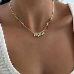 Personalised Bubble Charm Necklace -Prya Store LS Paved Bubble Charm Necklace 2