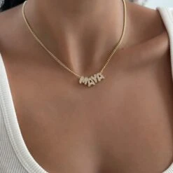 Personalised Bubble Charm Necklace -Prya Store LS Paved Bubble Charm Necklace 5