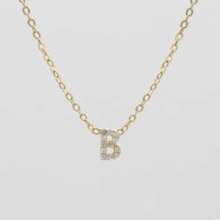 Lana ICY Initial Necklace -Prya Store Lana initial Necklace B gold PRYA
