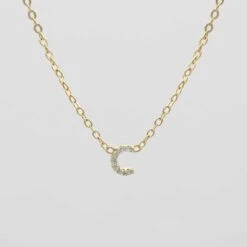 Lana ICY Initial Necklace -Prya Store Lana initial Necklace C gold PRYA