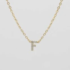 Lana ICY Initial Necklace -Prya Store Lana initial Necklace F gold PRYA