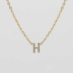 Lana ICY Initial Necklace -Prya Store Lana initial Necklace H gold PRYA
