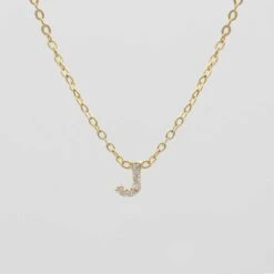 Lana ICY Initial Necklace -Prya Store Lana initial Necklace J gold PRYA