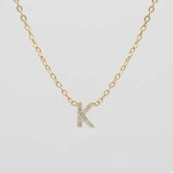Lana ICY Initial Necklace -Prya Store Lana initial Necklace K gold PRYA
