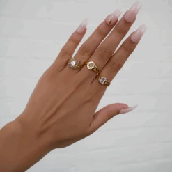 Laria Cuban Ring 12 Laria Cuban Ring -Prya Store LariaRingClear Stacks2