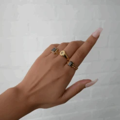 Laria Cuban Ring 14 Laria Cuban Ring -Prya Store LariaRingOnyx Stacks