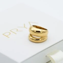 Layla Double Dome Ring -Prya Store LaylaRing1 gold PRYA