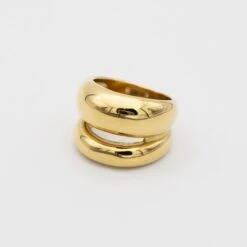 Layla Double Dome Ring -Prya Store LaylaRing2 gold PRYA