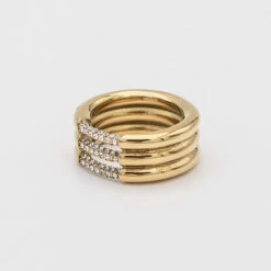 Liana Triple Band CZ Ring -Prya Store Lianaring1 gold PRYA 30
