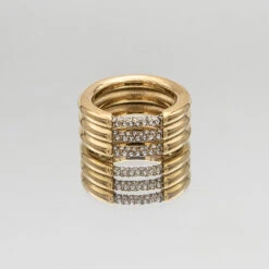 Liana Triple Band CZ Ring -Prya Store Lianaring2 gold PRYA 30