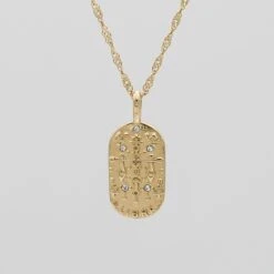 Zodiac Tarot Card Necklace -Prya Store LibraZodiacTarotCardNecklace Gold 01 PRYA