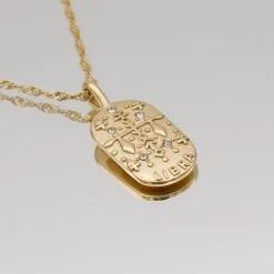 Zodiac Tarot Card Necklace -Prya Store LibraZodiacTarotCardNecklace Gold 02 PRYA
