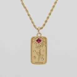 Lovers Tarot Card Necklace