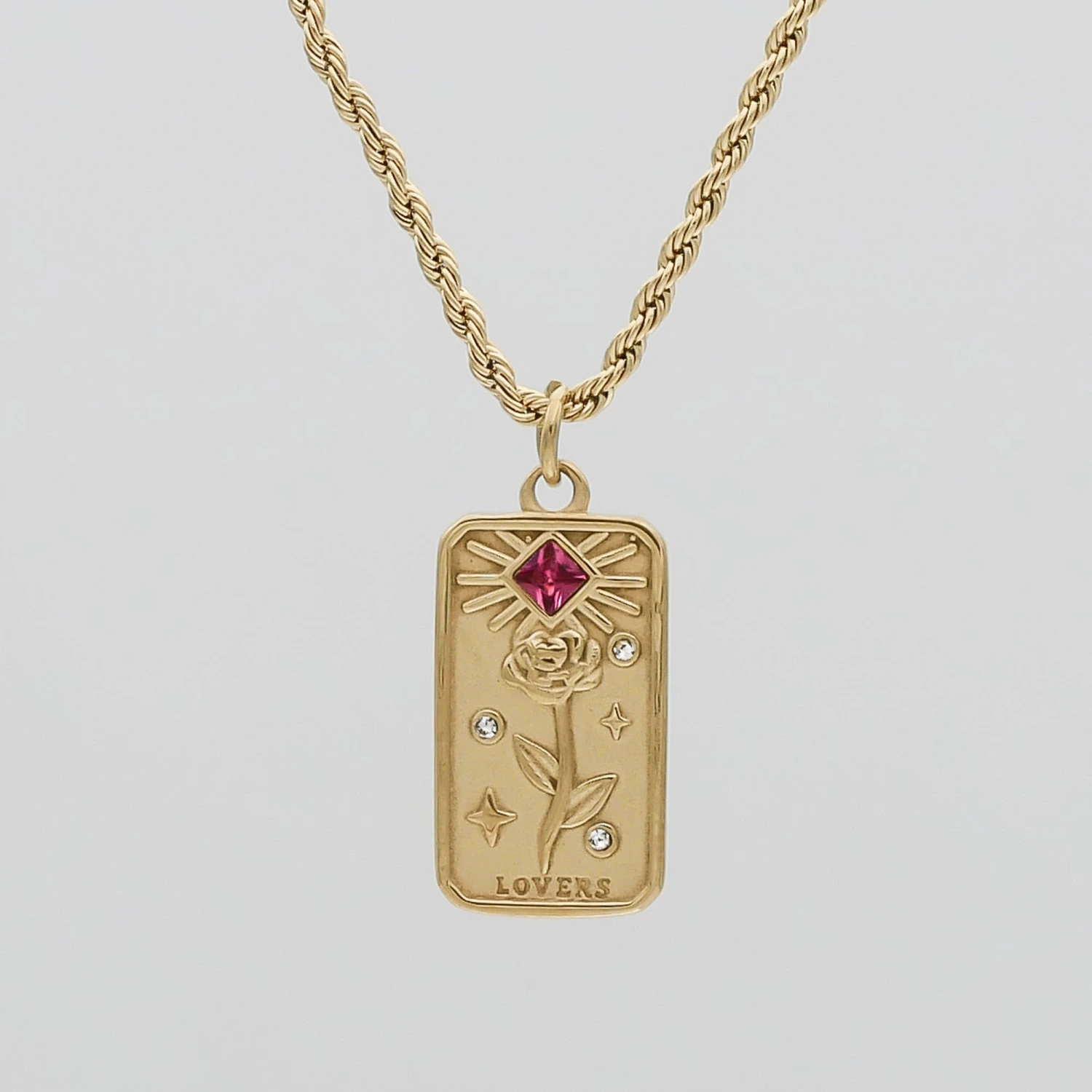Lovers Tarot Card Necklace 1 Lovers Tarot Card Necklace