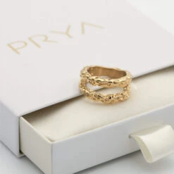 Luciana Double Band Ring -Prya Store LucianaRings3 gold PRYA 2 1