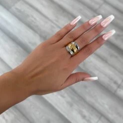 Maeve Chunky Triple Band Ring 14 Maeve Chunky Triple Band Ring -Prya Store MaeveChunkyTripleBandRing