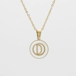Mia Opal Initial Necklace -Prya Store MiaOpalInitialNecklace D 01 PRYA
