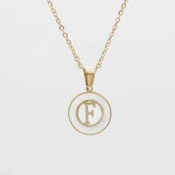 Mia Opal Initial Necklace -Prya Store MiaOpalInitialNecklace F 01 PRYA
