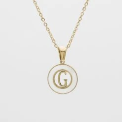 Mia Opal Initial Necklace -Prya Store MiaOpalInitialNecklace G 01 PRYA