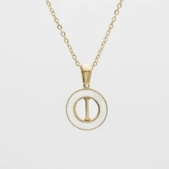 Mia Opal Initial Necklace -Prya Store MiaOpalInitialNecklace I 01 PRYA