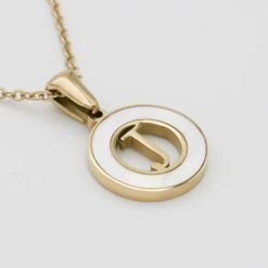 Mia Opal Initial Necklace -Prya Store MiaOpalInitialNecklace J 02 PRYA