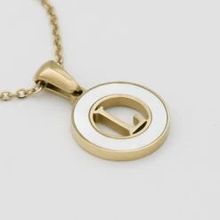 Mia Opal Initial Necklace -Prya Store MiaOpalInitialNecklace L 02 PRYA