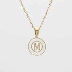 Mia Opal Initial Necklace -Prya Store MiaOpalInitialNecklace M 01 PRYA