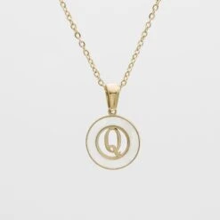 Mia Opal Initial Necklace -Prya Store MiaOpalInitialNecklace Q 01 PRYA