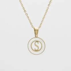 Mia Opal Initial Necklace -Prya Store MiaOpalInitialNecklace S 01 PRYA