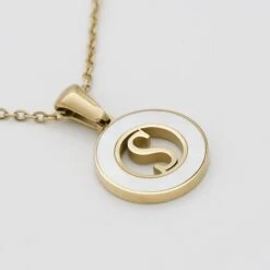 Mia Opal Initial Necklace -Prya Store MiaOpalInitialNecklace S 02 PRYA