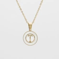 Mia Opal Initial Necklace -Prya Store MiaOpalInitialNecklace T 01 PRYA