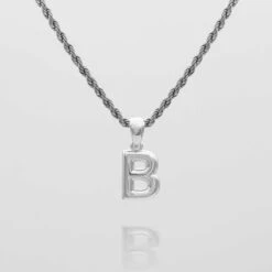 Mini Bubble Initial Necklace -Prya Store Mini Bubble Initial Necklace B silver PRYA