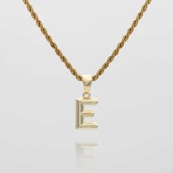 Mini Bubble Initial Necklace -Prya Store Mini Bubble Initial Necklace E gold PRYA