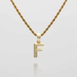 Mini Bubble Initial Necklace -Prya Store Mini Bubble Initial Necklace F gold PRYA