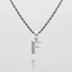 Mini Bubble Initial Necklace -Prya Store Mini Bubble Initial Necklace F silver PRYA