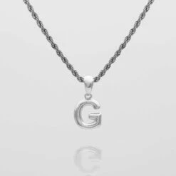 Mini Bubble Initial Necklace -Prya Store Mini Bubble Initial Necklace G silver PRYA